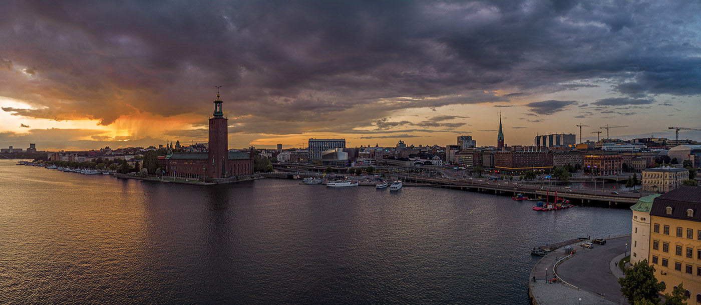 Stockholm in the summer rain.