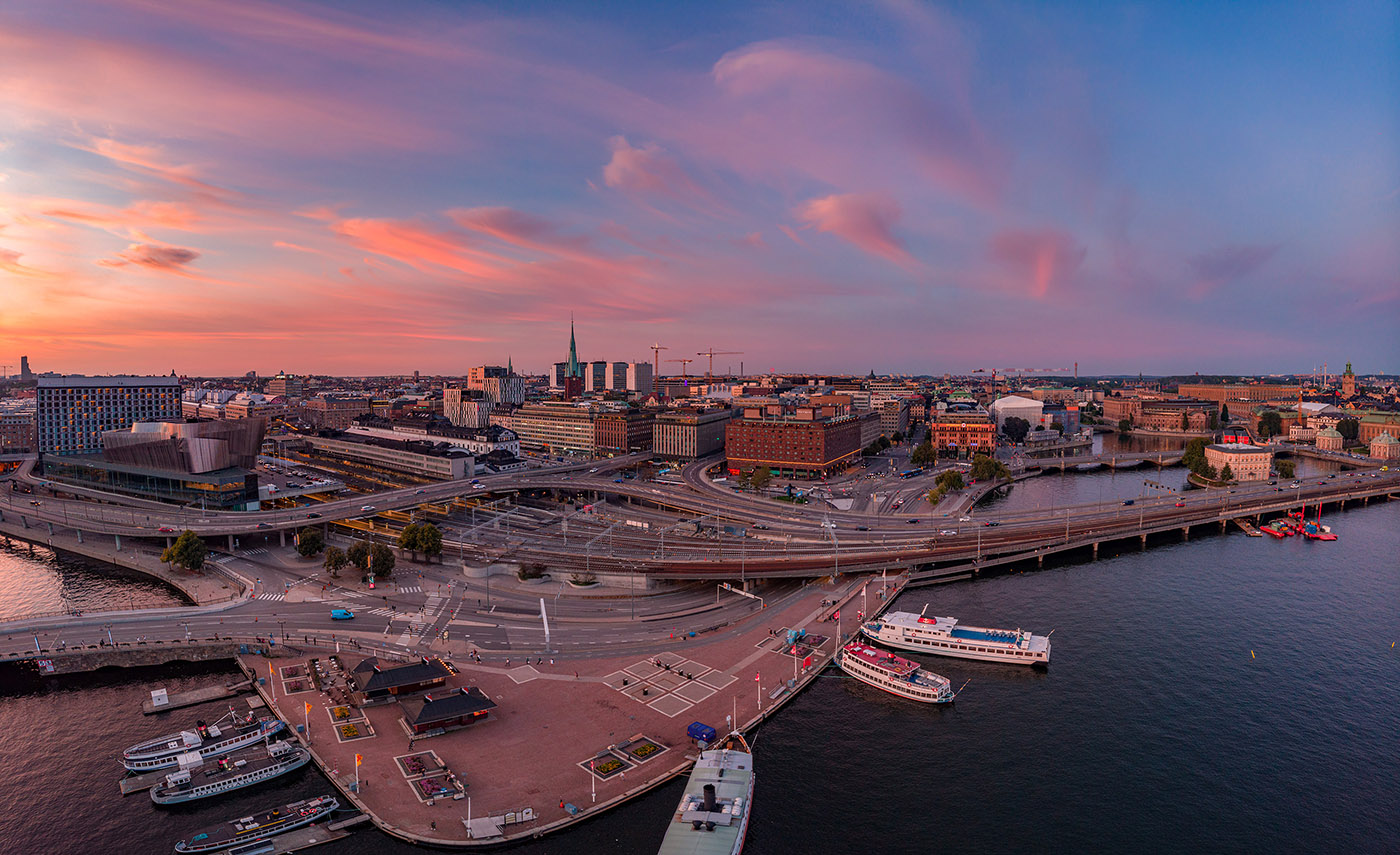 Stockholm Central Station from above.