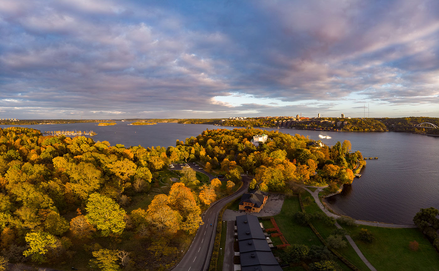 Djurgården drönarfoto, höst.