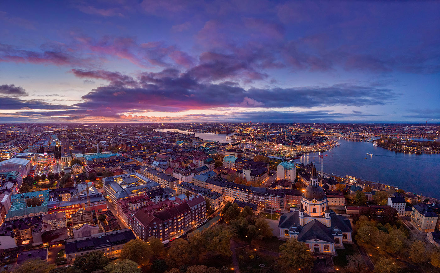 Fin panorama på Södermalm och Katarina kyrka.