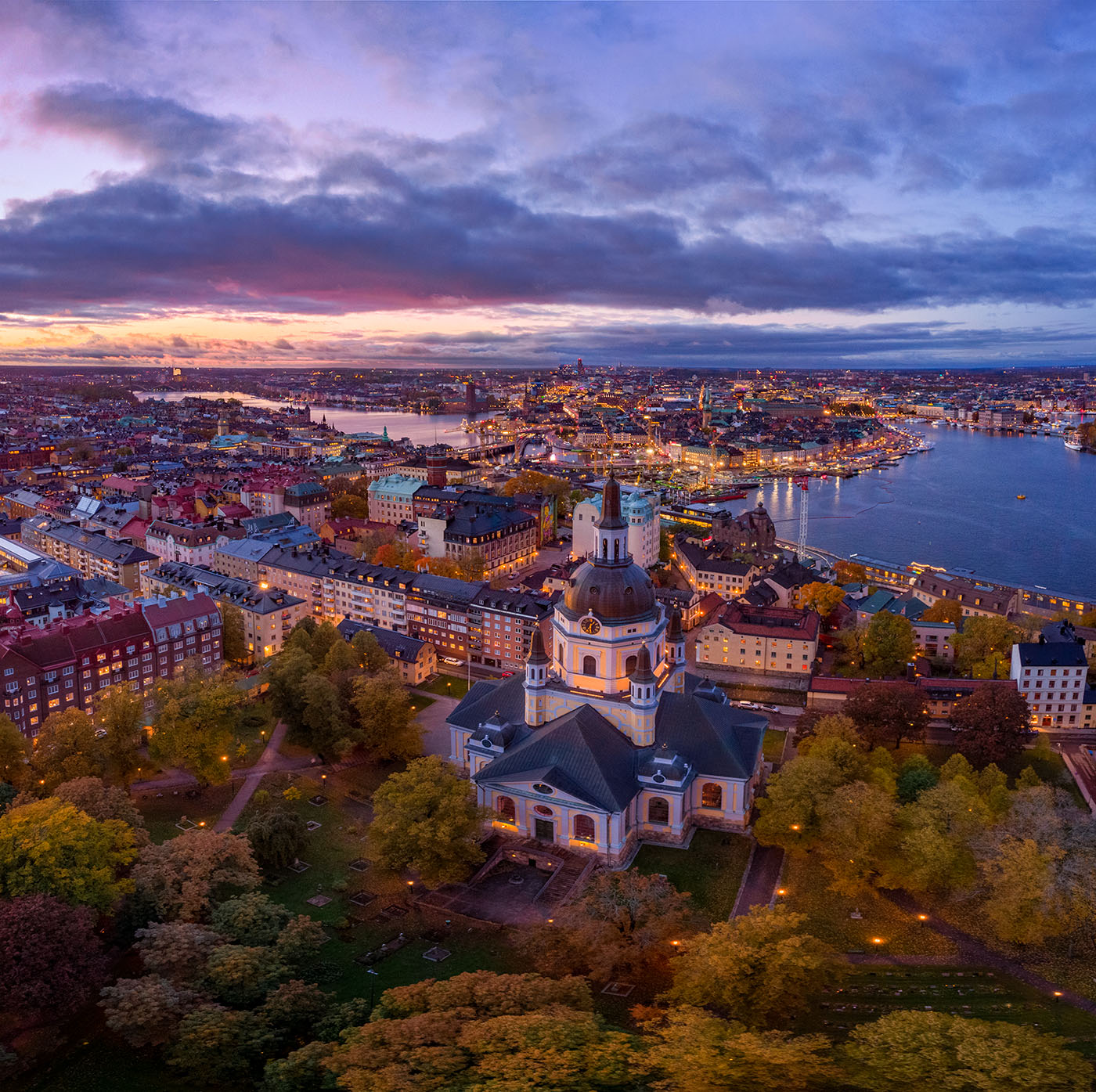 Katarina kyrka drönarfoto.