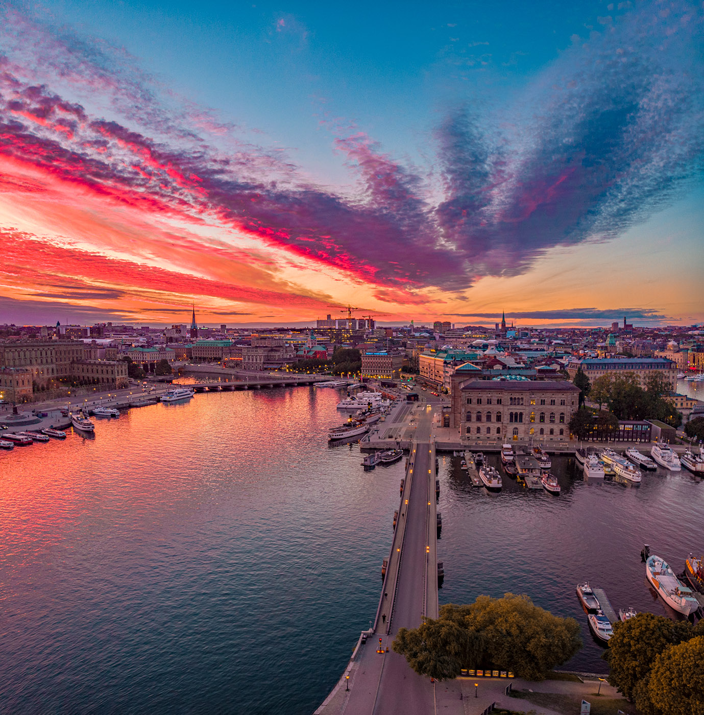 Stockholm Sunset from above.