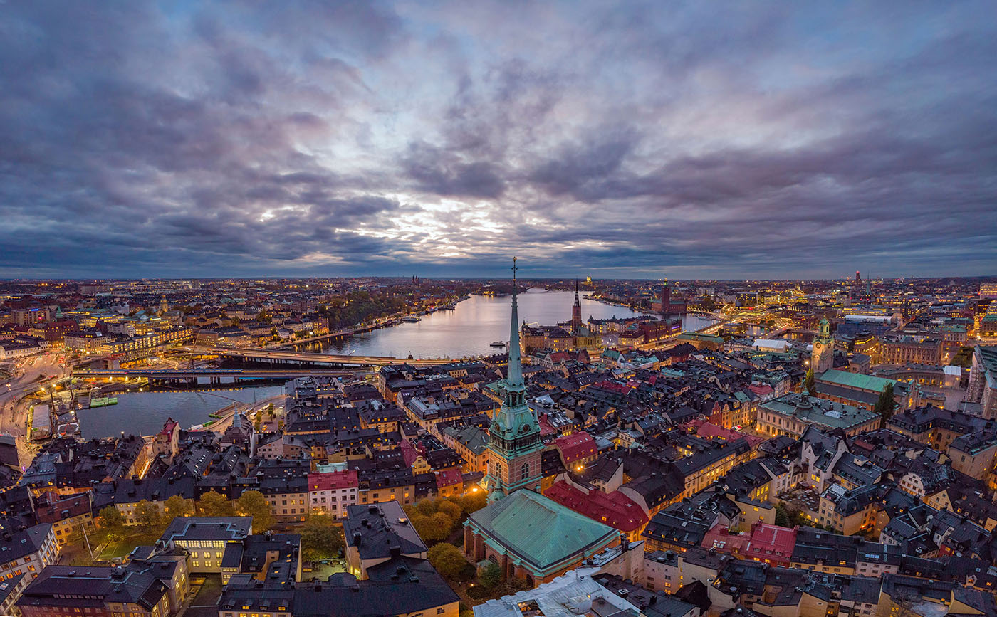 Gamla stan och den tyska kyrkan från luften